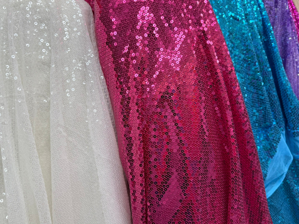 ML155 Sequin Lace Fabric – Allover Sparkle Embroidered Mesh