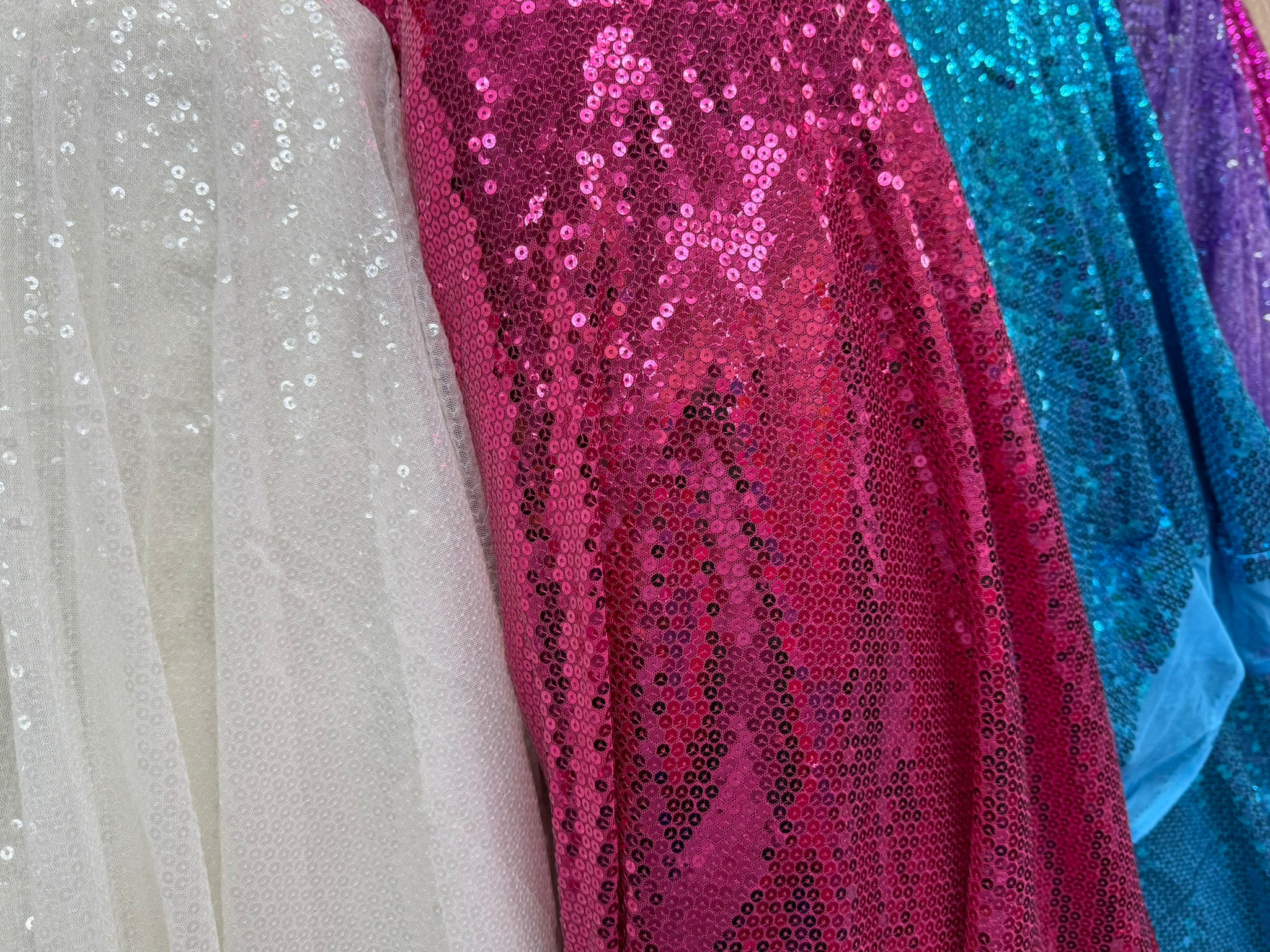 ML155 Sequin Lace Fabric – Allover Sparkle Embroidered Mesh