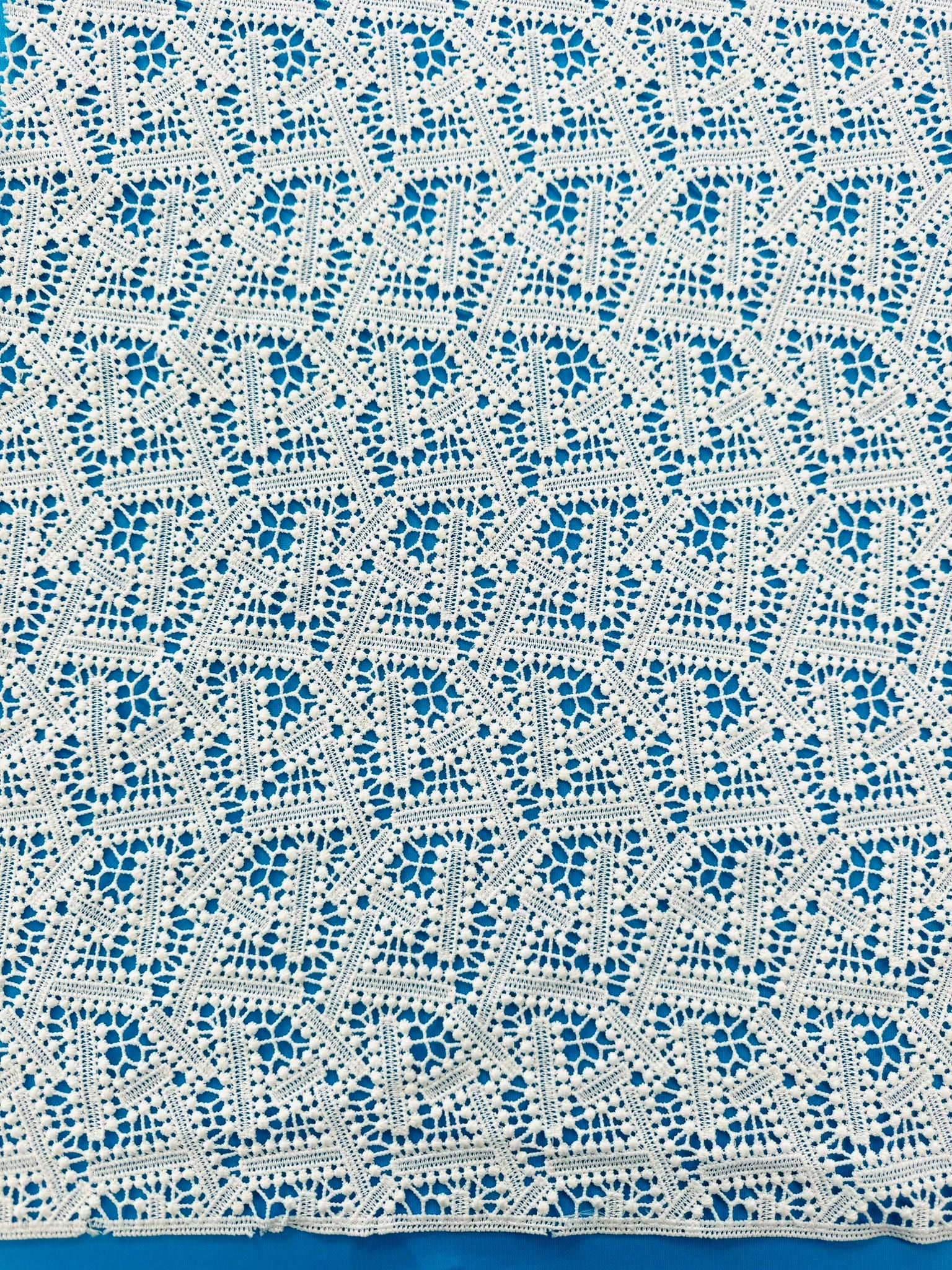 ML115 OFF WHITE Geometric Lace Guipiure / Chemical Lace Embroidery