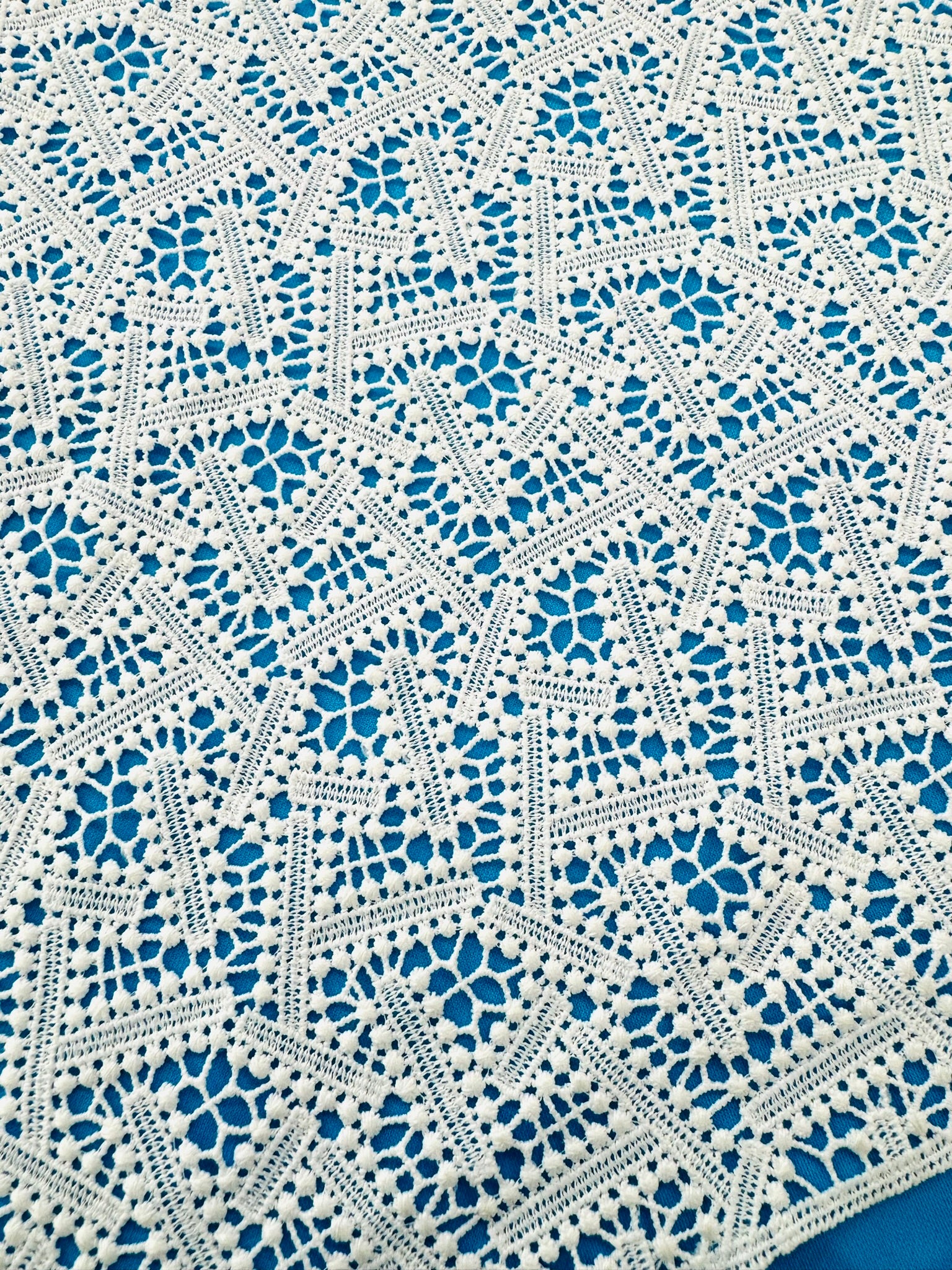 ML115 OFF WHITE Geometric Lace Guipiure / Chemical Lace Embroidery