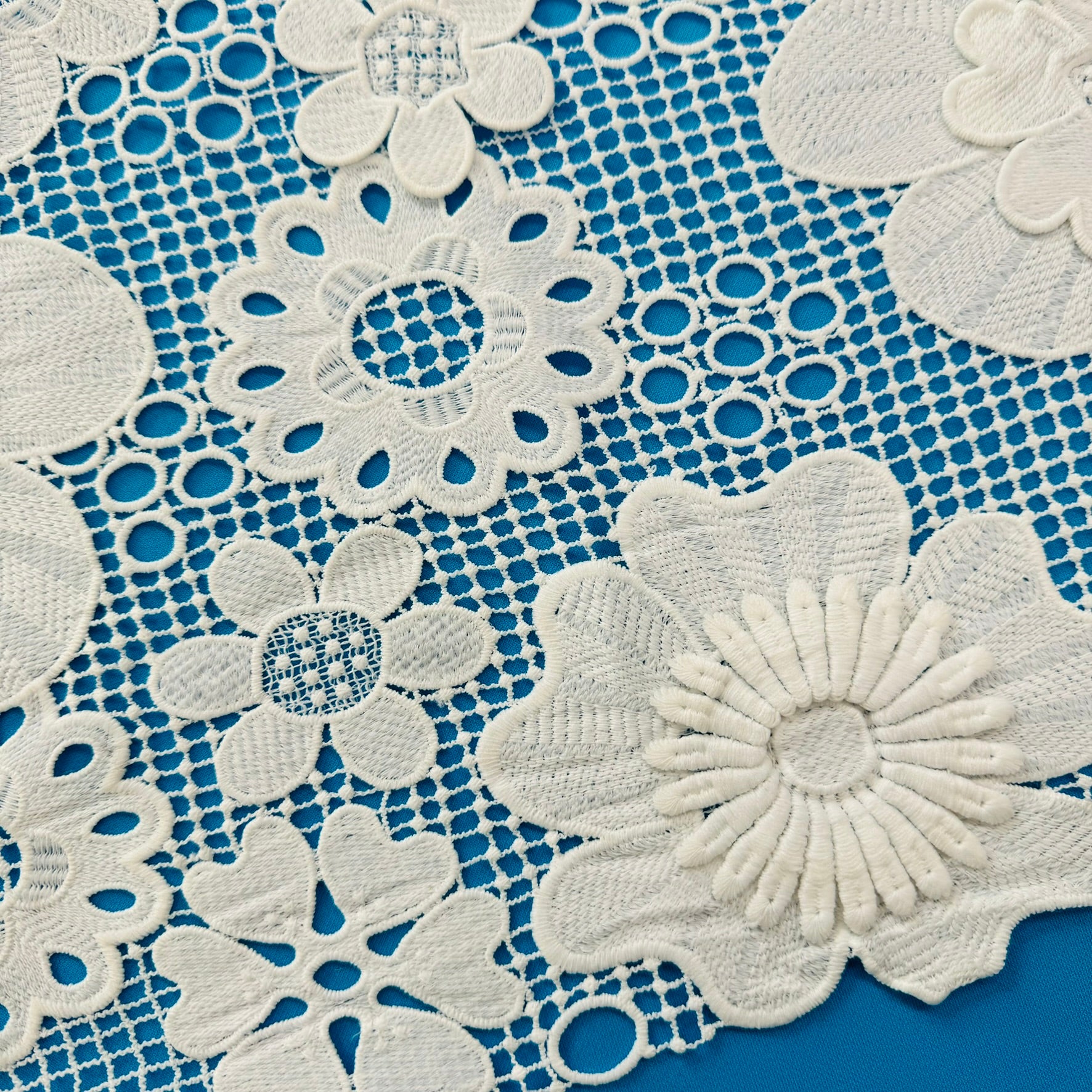 ML120 OFF WHITE Floral 3D Lace Guipiure / Chemical Lace Embroidery