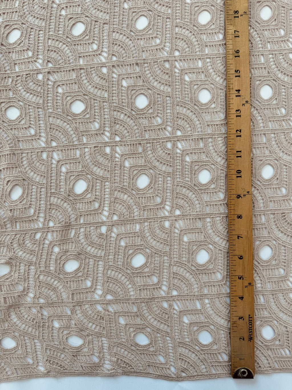 ML117 TAUPE Geometric Lace Guipiure / Chemical Lace Embroidery