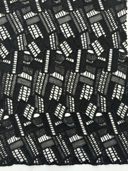 ML107 BLACK Guipiure / Chemical Lace Embroidery