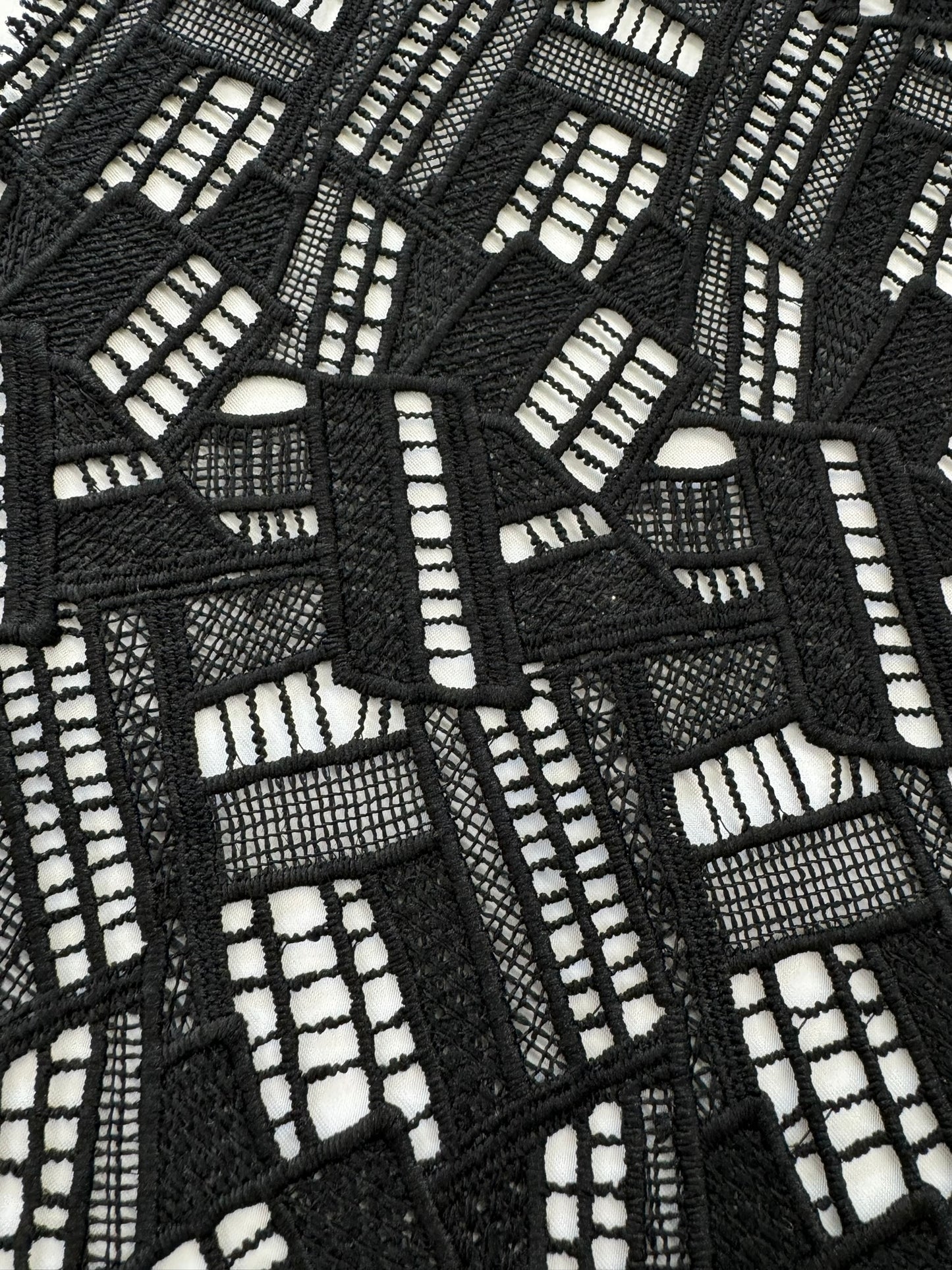 ML107 BLACK Guipiure / Chemical Lace Embroidery