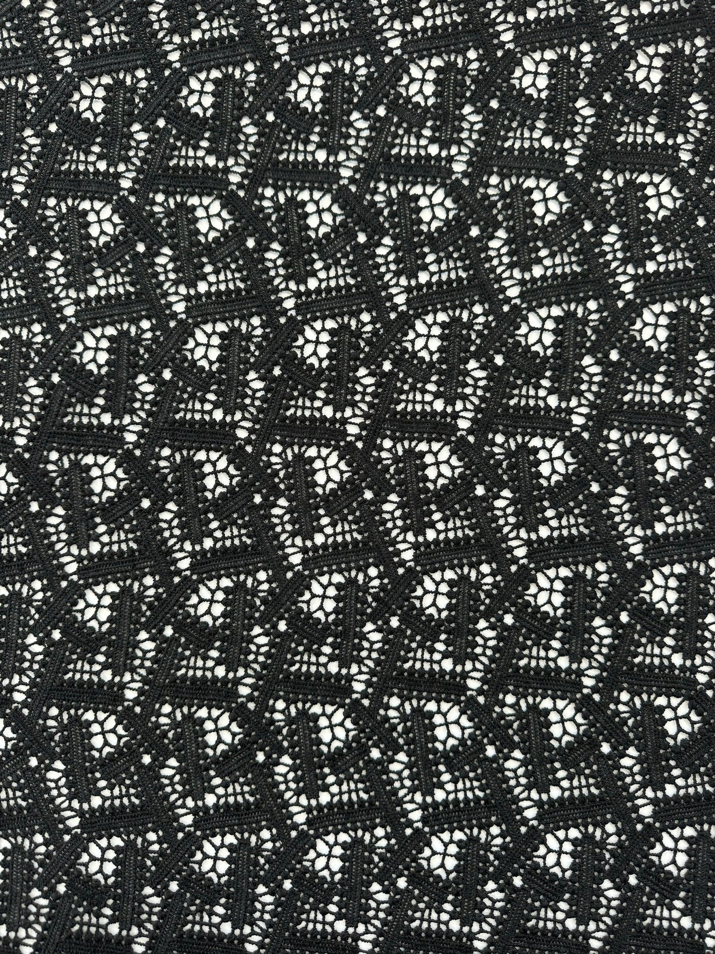 ML115 BLACK Geometric Lace Guipiure / Chemical Lace Embroidery