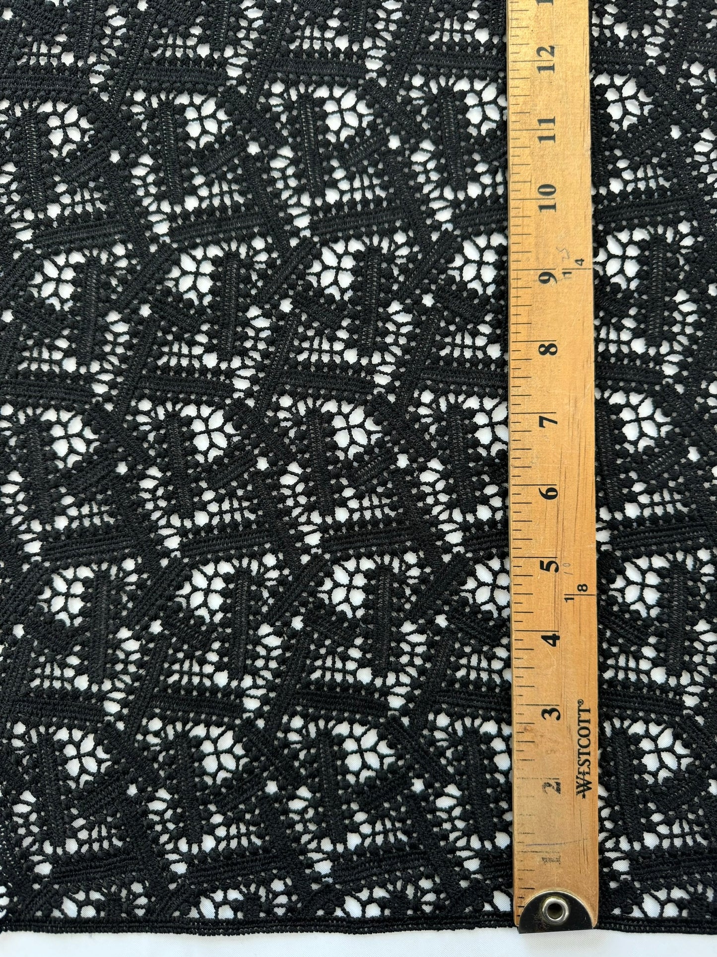 ML115 BLACK Geometric Lace Guipiure / Chemical Lace Embroidery