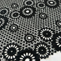 ML113 BLACK Floral Lace Guipiure / Chemical Lace Embroidery