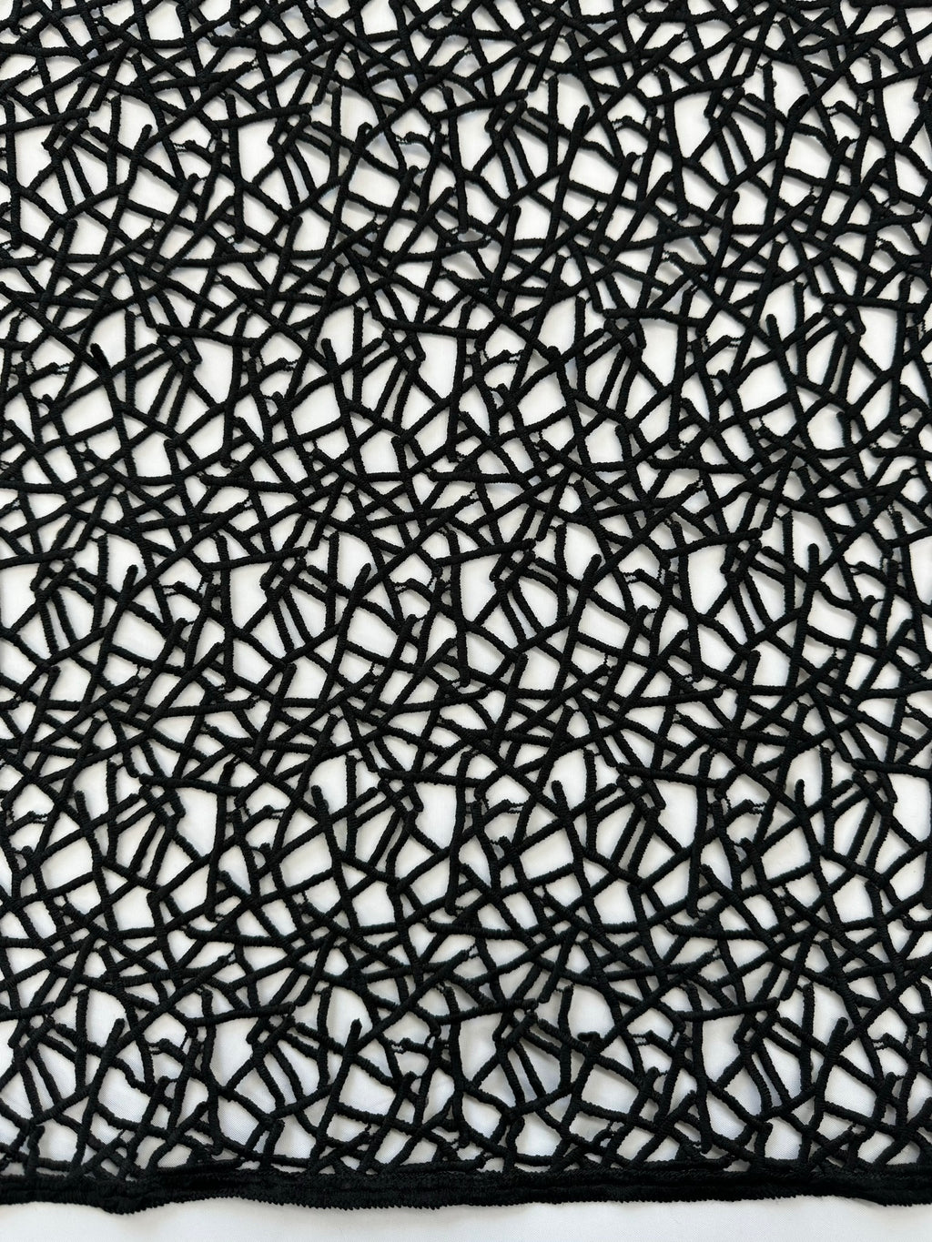 ML112 BLACK Abstract Lace Guipiure / Chemical Lace Embroidery