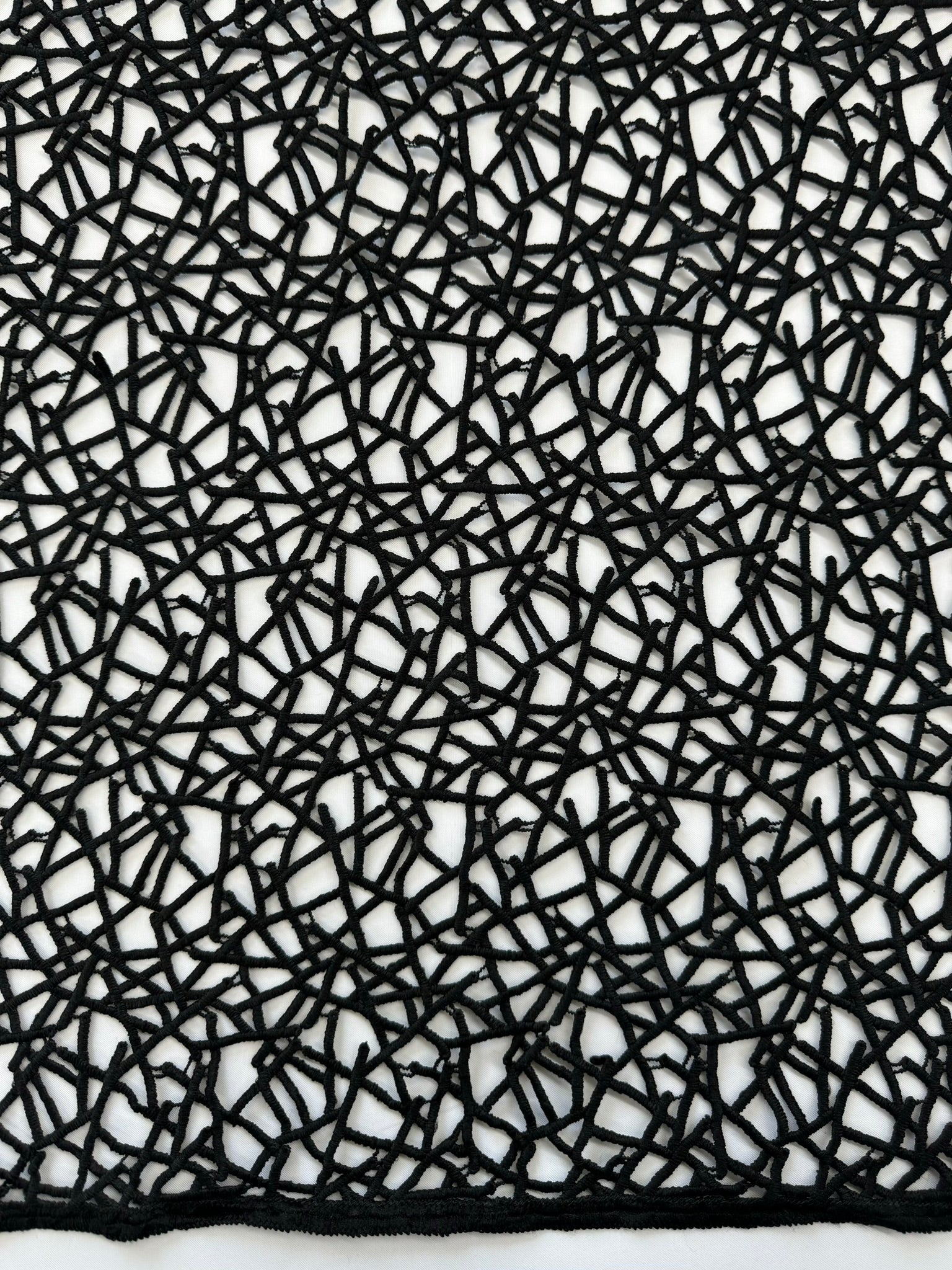 ML112 BLACK Abstract Lace Guipiure / Chemical Lace Embroidery