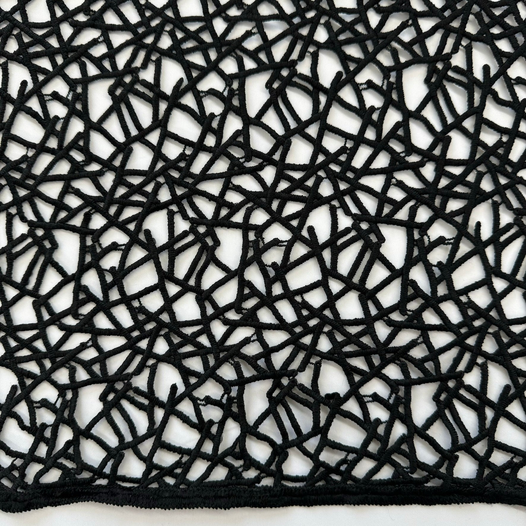 ML112 BLACK Abstract Lace Guipiure / Chemical Lace Embroidery
