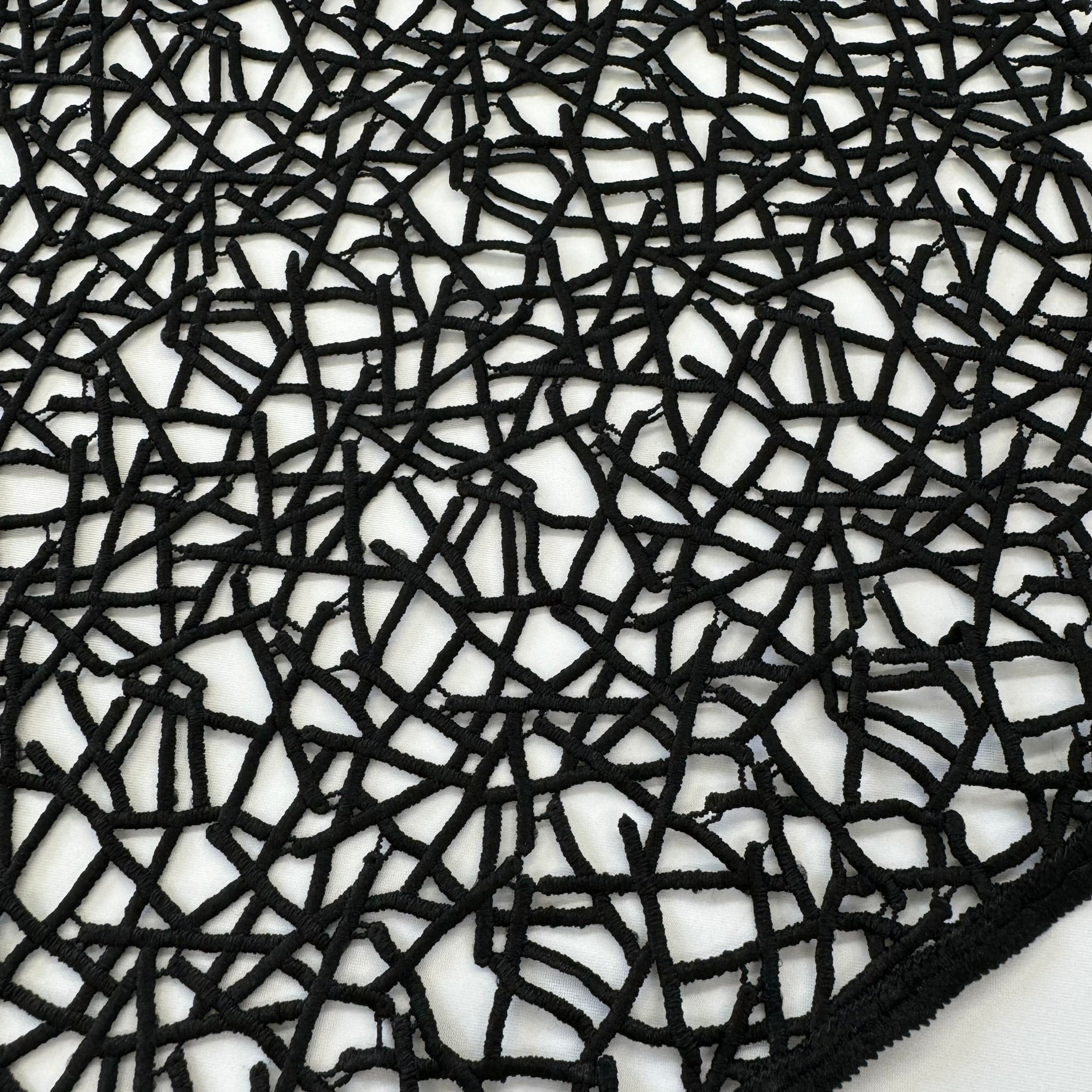 ML112 BLACK Abstract Lace Guipiure / Chemical Lace Embroidery