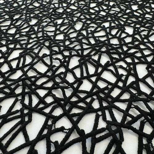 ML112 BLACK Abstract Lace Guipiure / Chemical Lace Embroidery