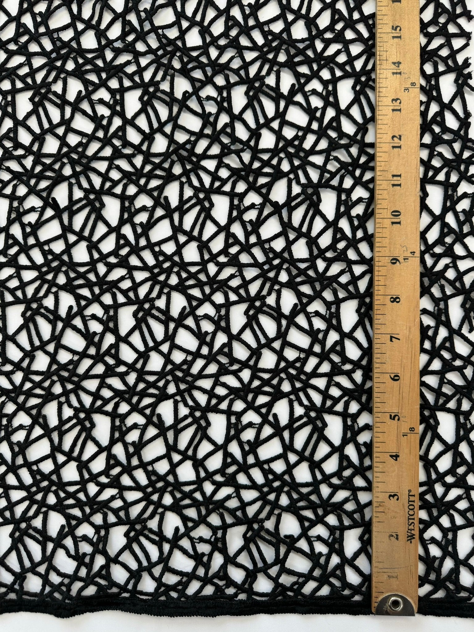 ML112 BLACK Abstract Lace Guipiure / Chemical Lace Embroidery