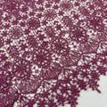 ML121 MAGENTA Geometic Lace Guipiure / Chemical Lace Embroidery