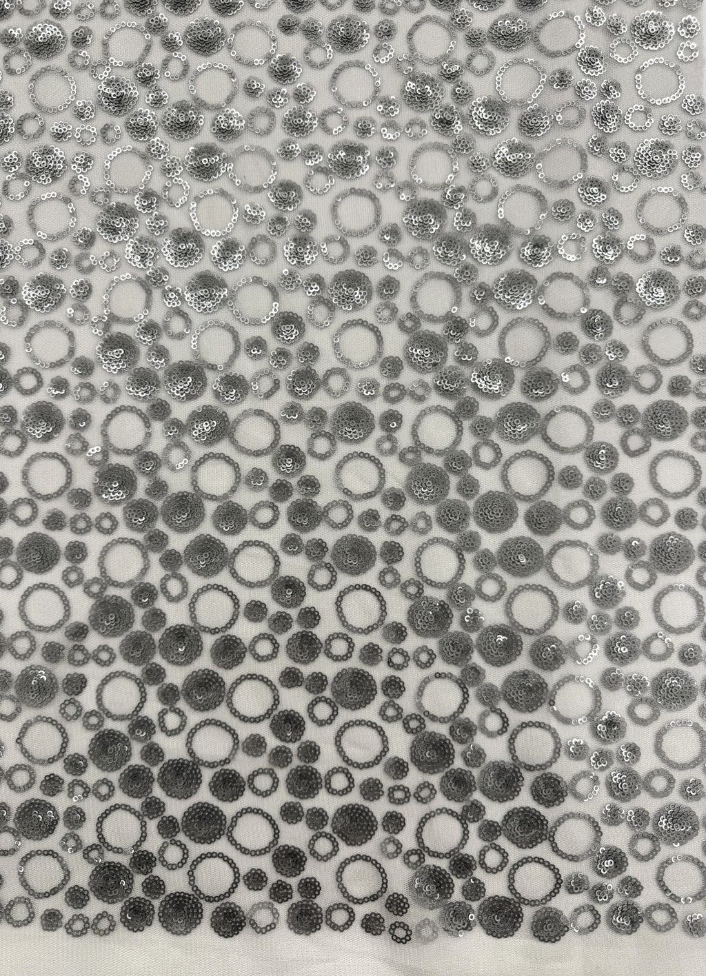 ML60 Sequin Lace Fabric – Circle Allover Sparkle Embroidered Mesh