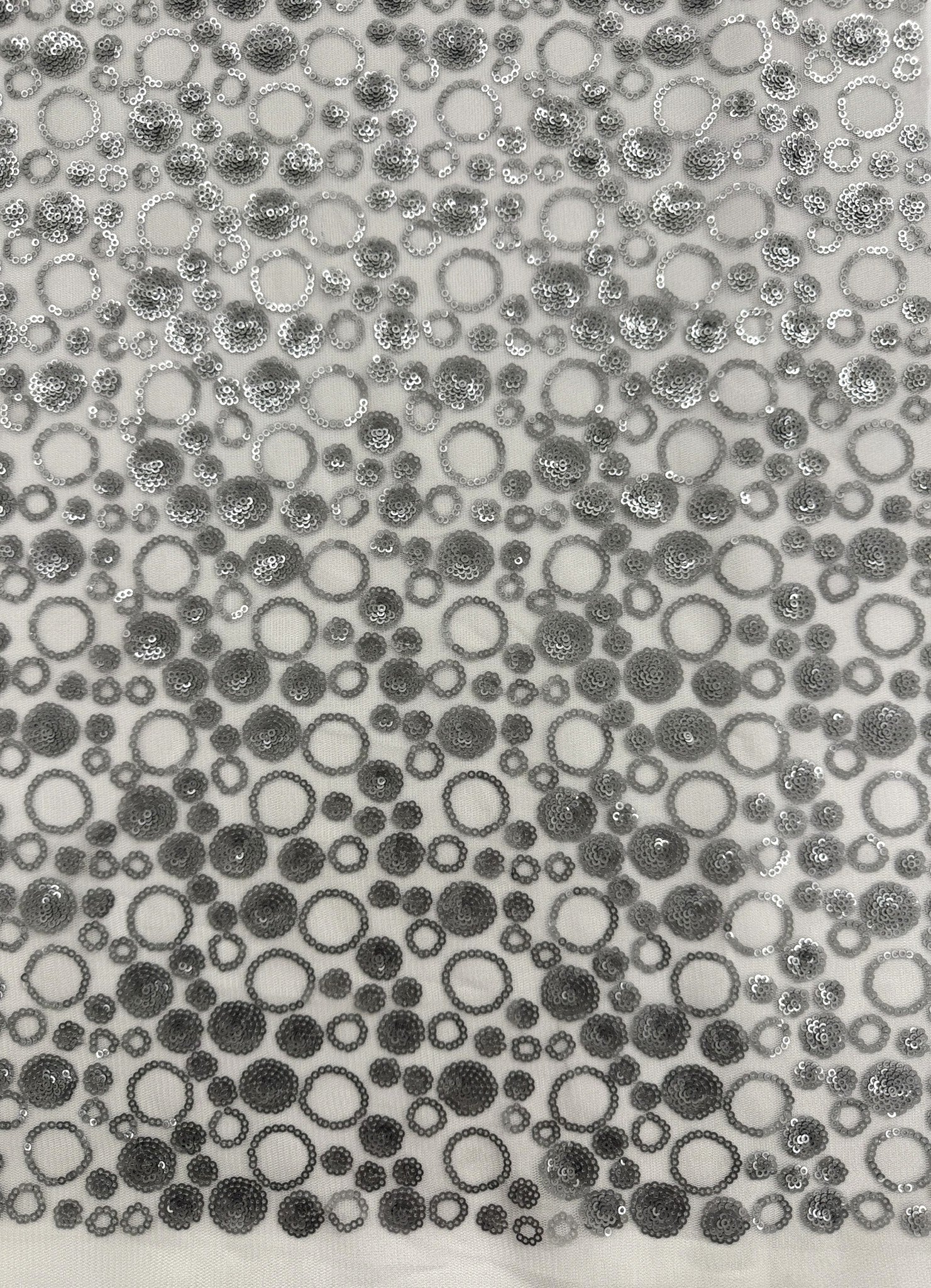 ML60 Sequin Lace Fabric – Circle Allover Sparkle Embroidered Mesh