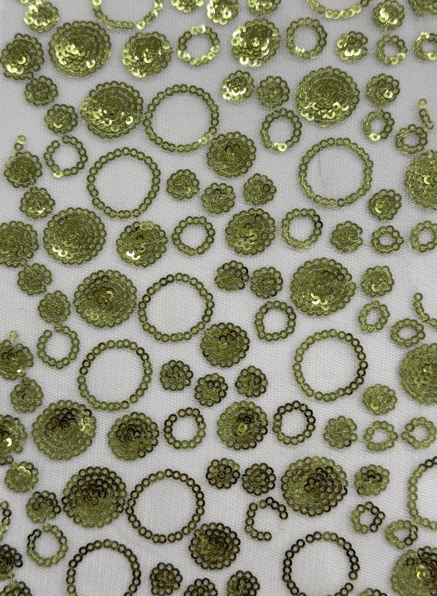 ML60 Sequin Lace Fabric – Circle Allover Sparkle Embroidered Mesh