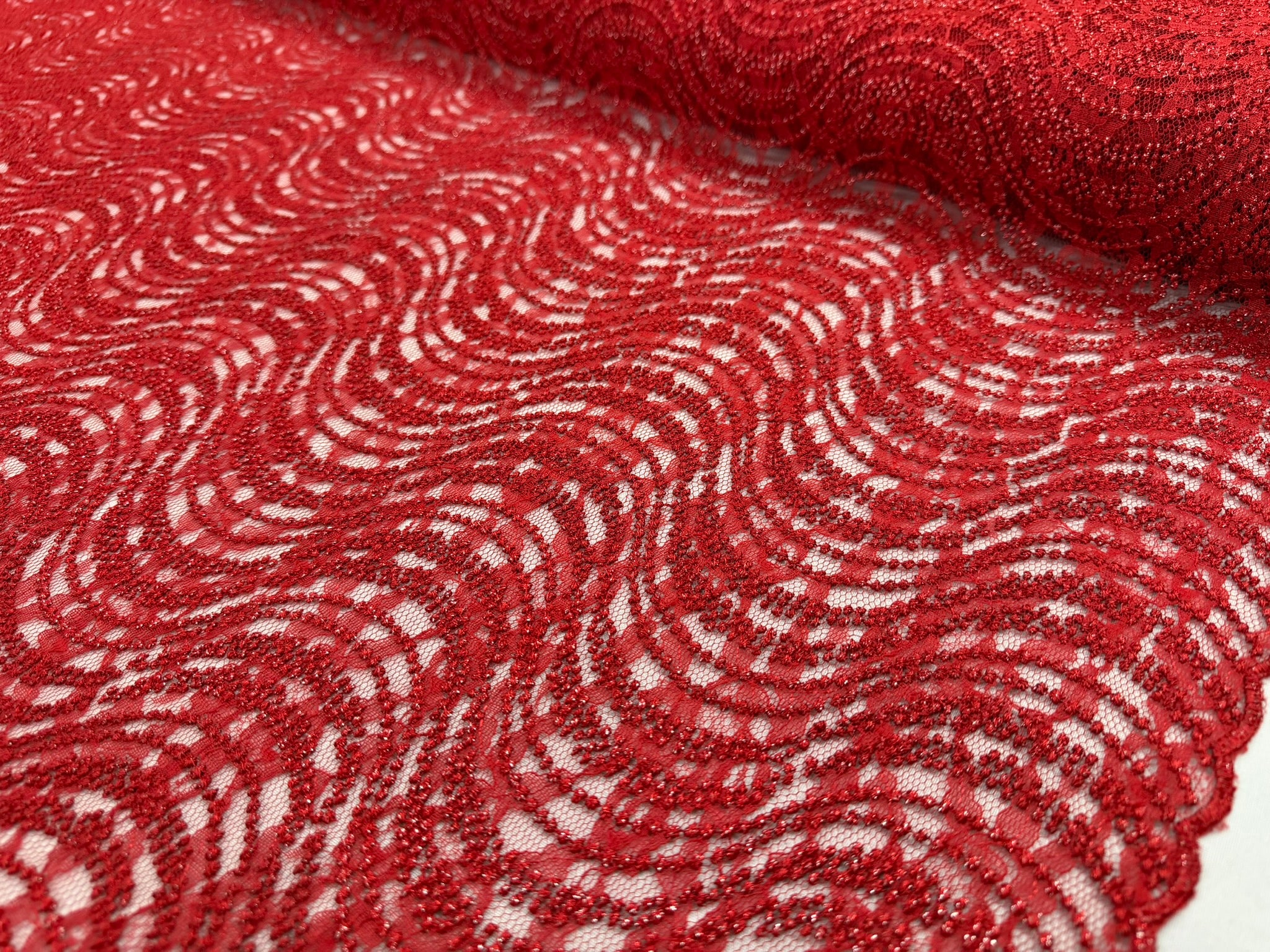 ML162 Embroidered Swirl Lace Fabric