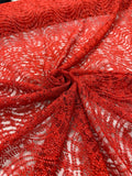 ML162 Embroidered Swirl Lace Fabric