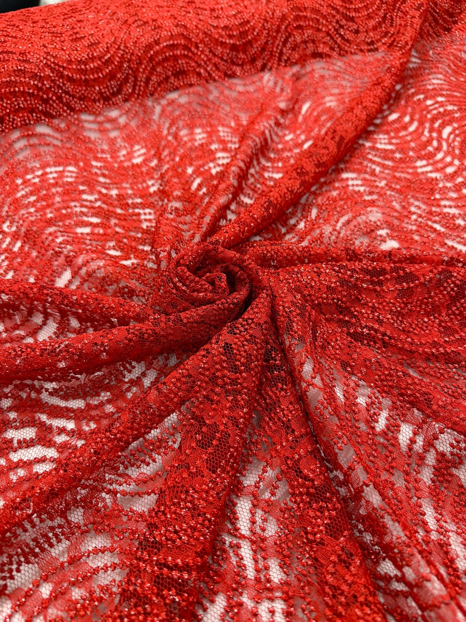 ML162 Embroidered Swirl Lace Fabric