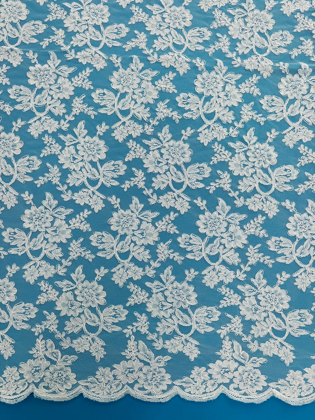 ML126 WHITE Corded Alencon Lace