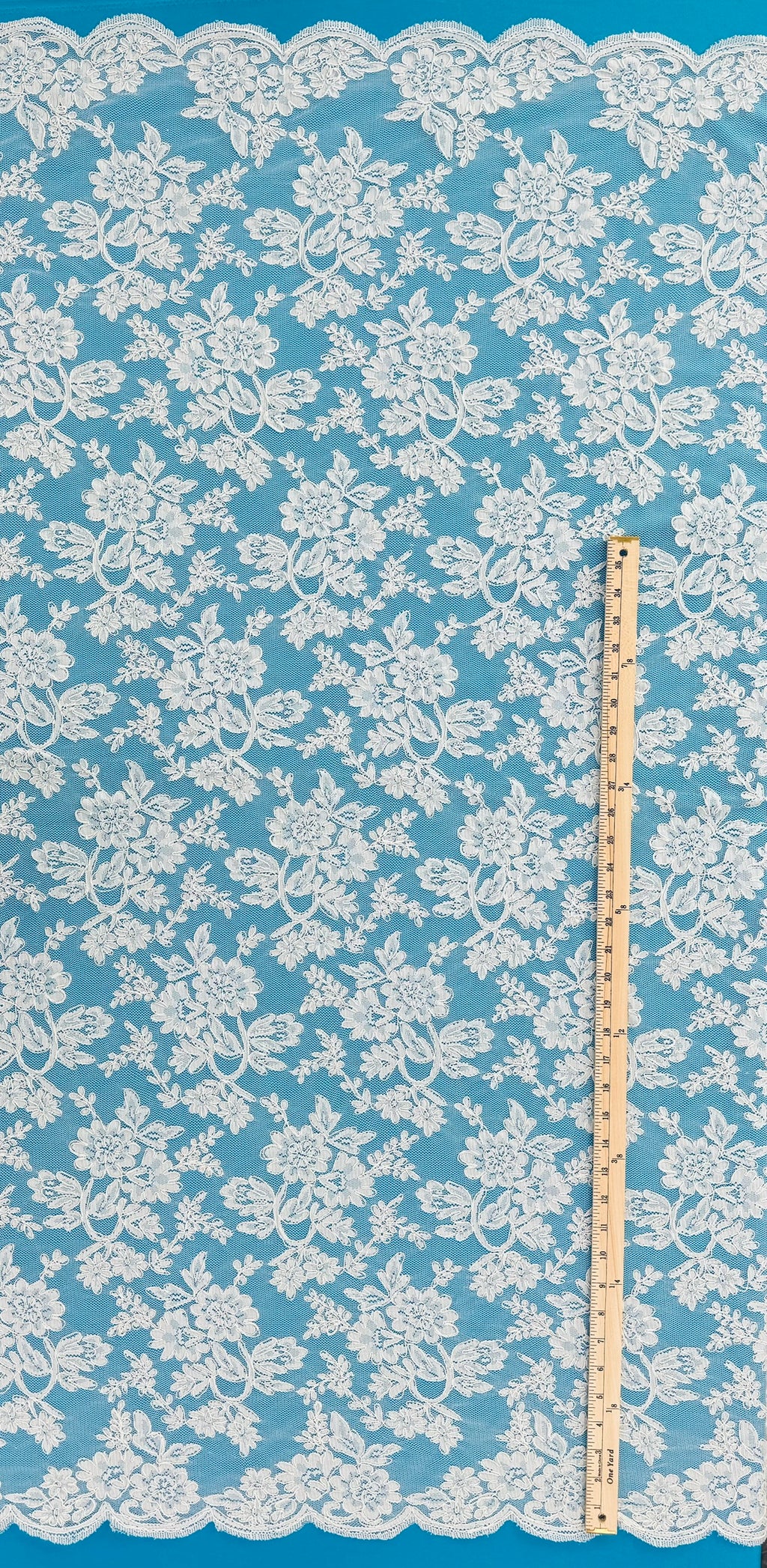 ML126 WHITE Corded Alencon Lace