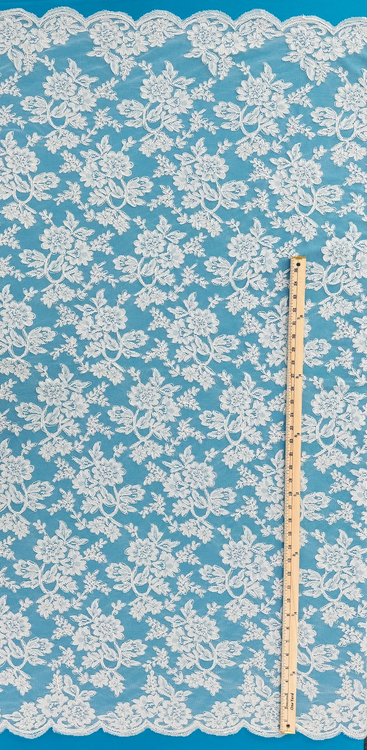 ML126 WHITE Corded Alencon Lace