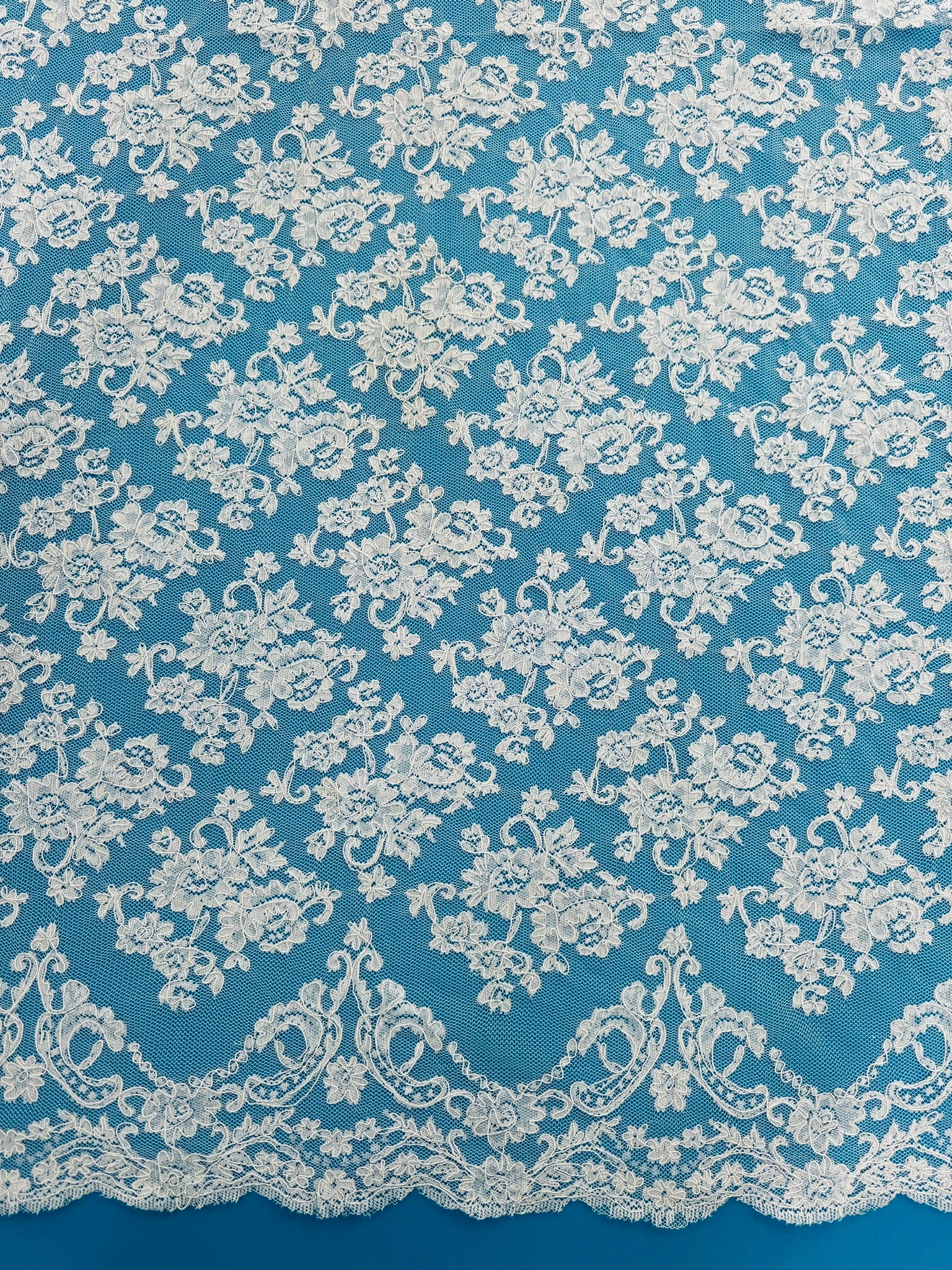 ML129 WHITE Corded Alencon Lace