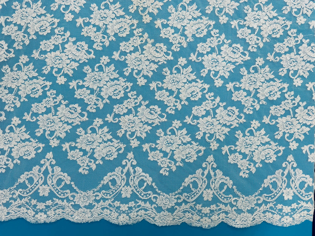 ML129 WHITE Corded Alencon Lace