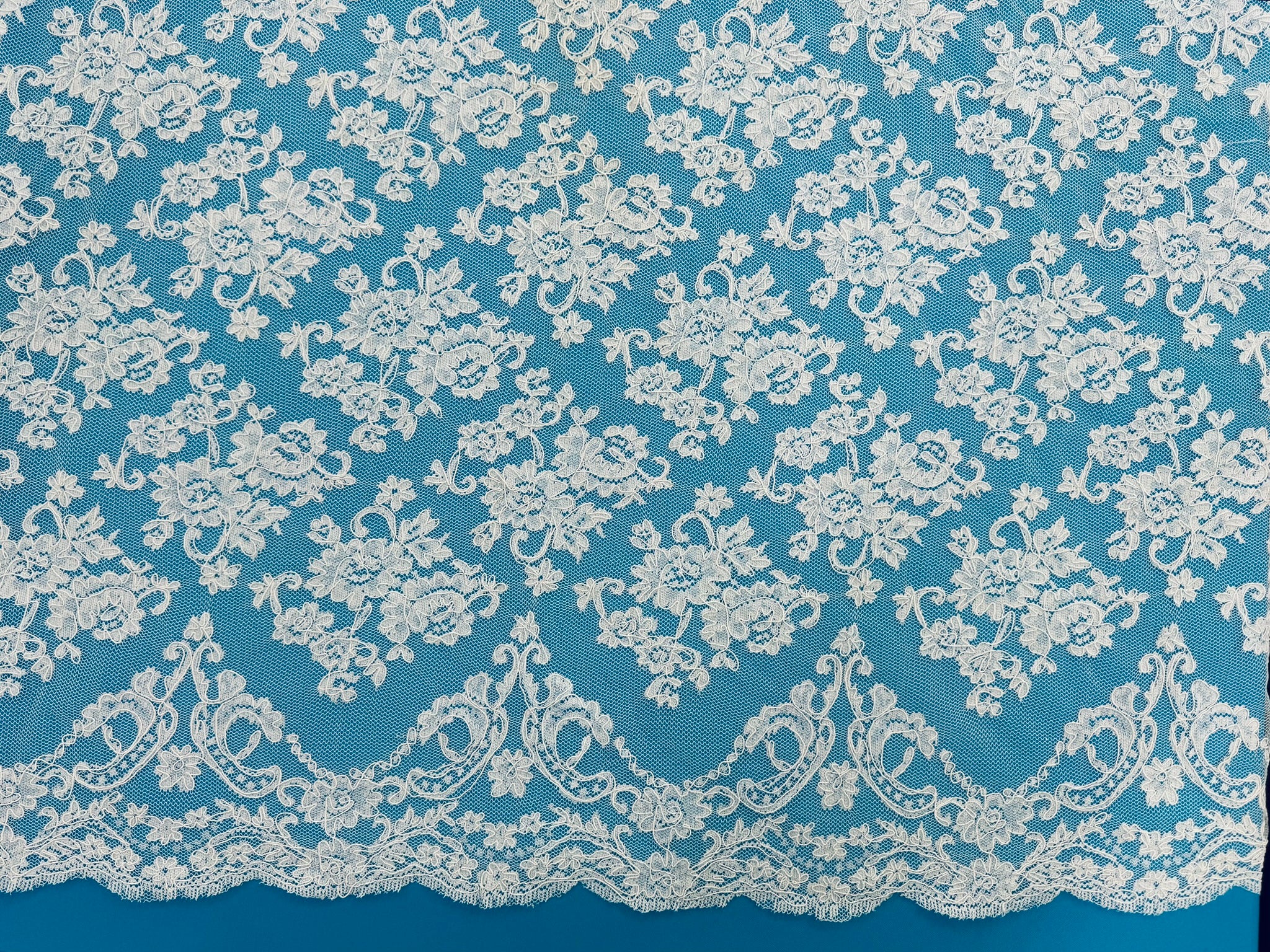 ML129 WHITE Corded Alencon Lace