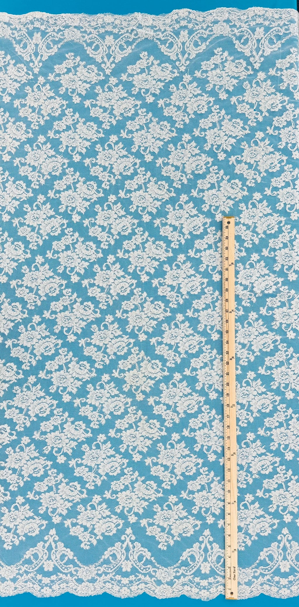 ML129 WHITE Corded Alencon Lace