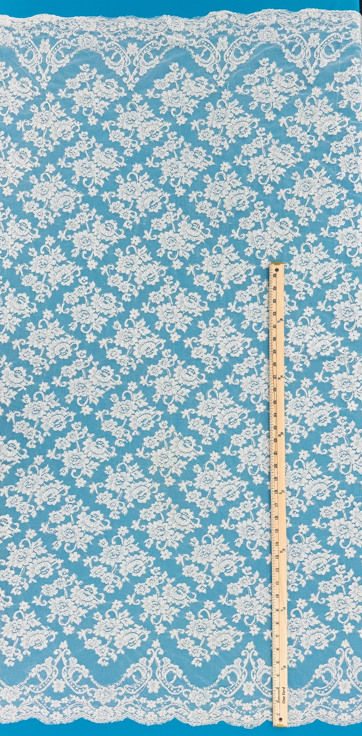 ML129 WHITE Corded Alencon Lace