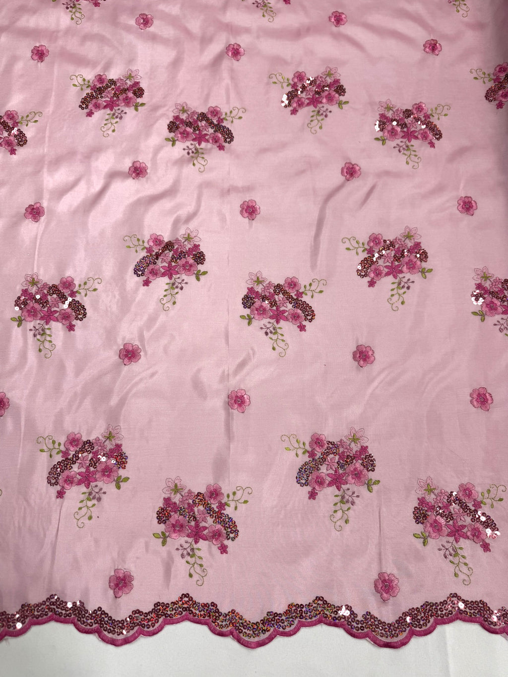 ML152 TAFFETA EMBROIDERY LACE WITH SEQUINS