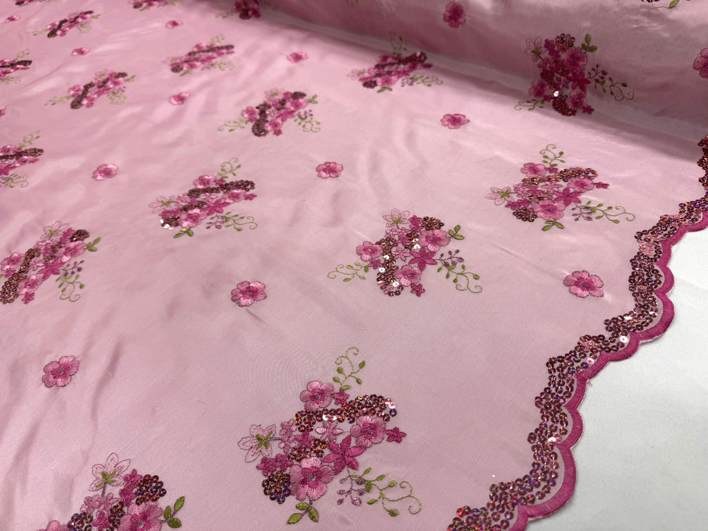 ML152 TAFFETA EMBROIDERY LACE WITH SEQUINS