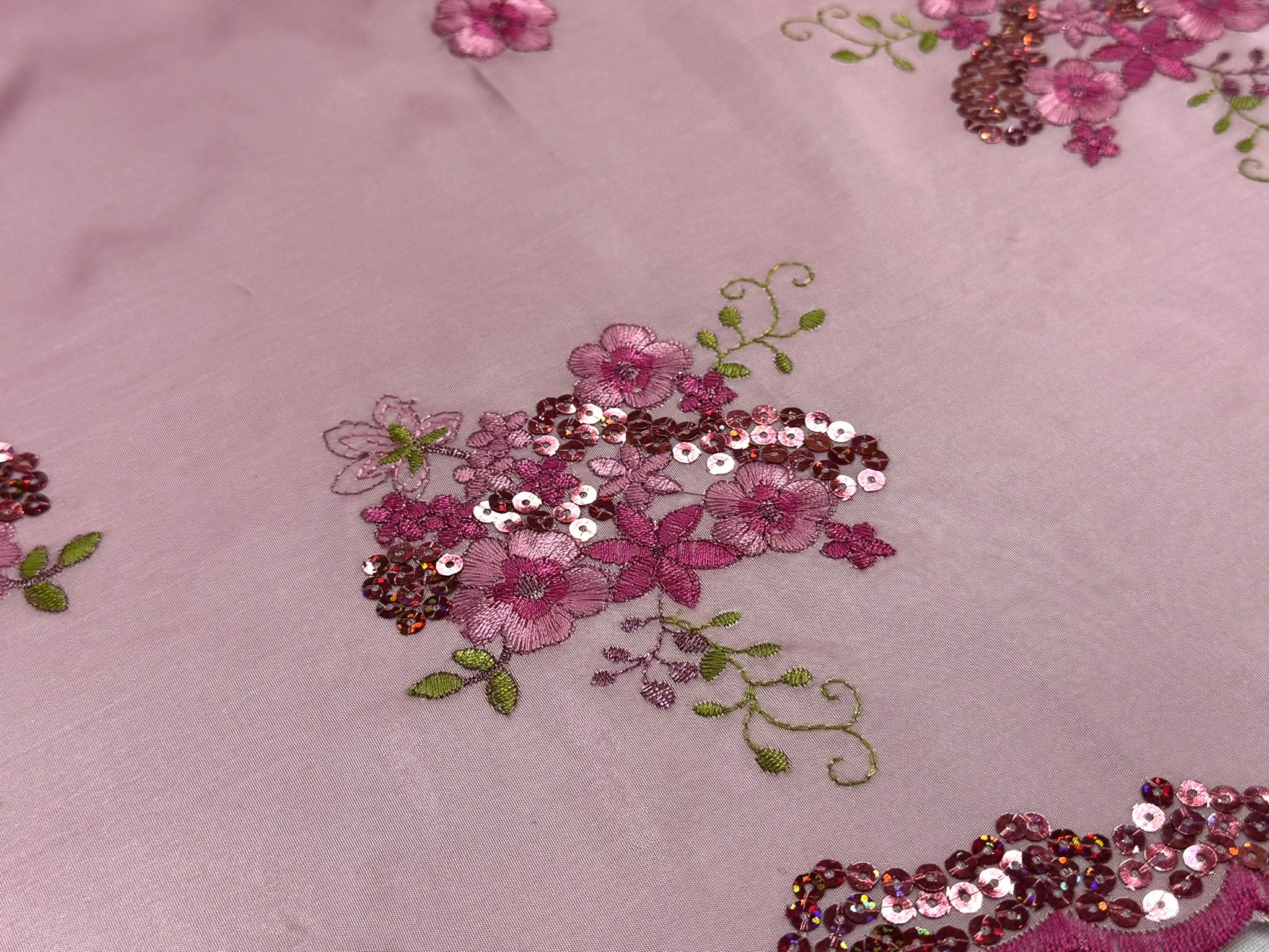 ML152 TAFFETA EMBROIDERY LACE WITH SEQUINS