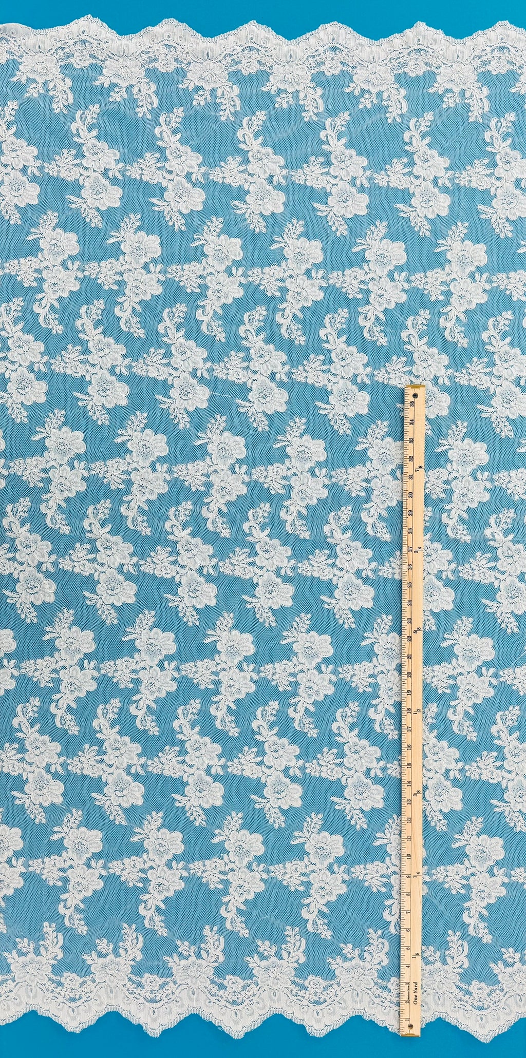 ML127 WHITE Corded Alencon Lace