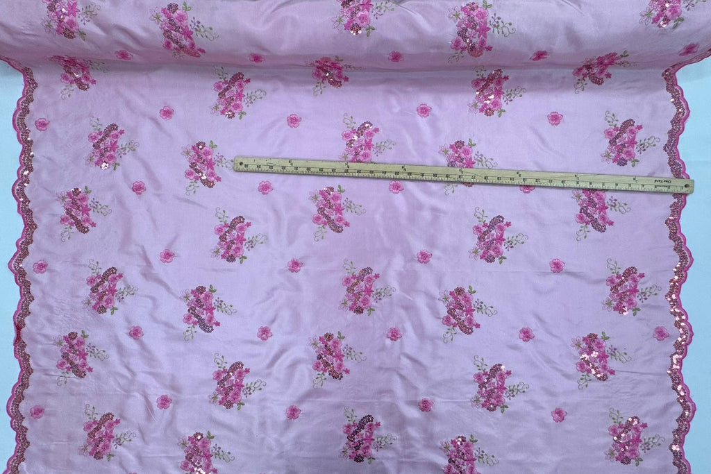 ML152 TAFFETA EMBROIDERY LACE WITH SEQUINS