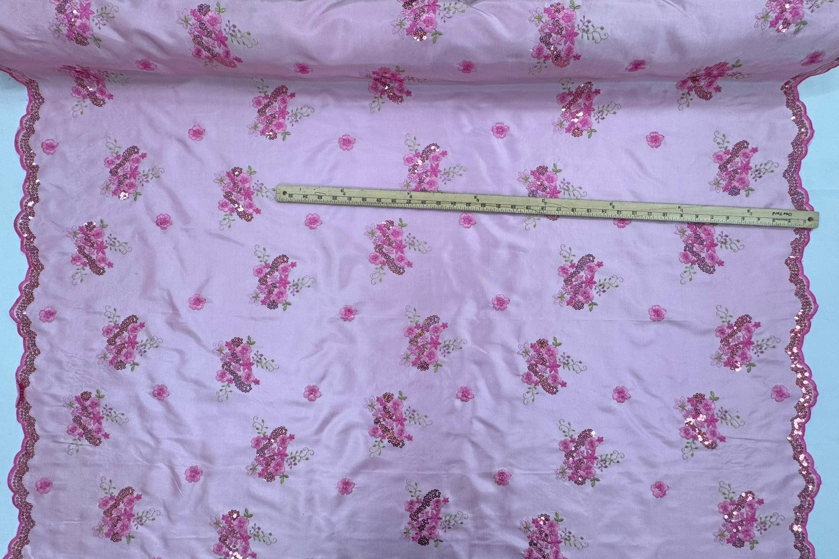 ML152 TAFFETA EMBROIDERY LACE WITH SEQUINS