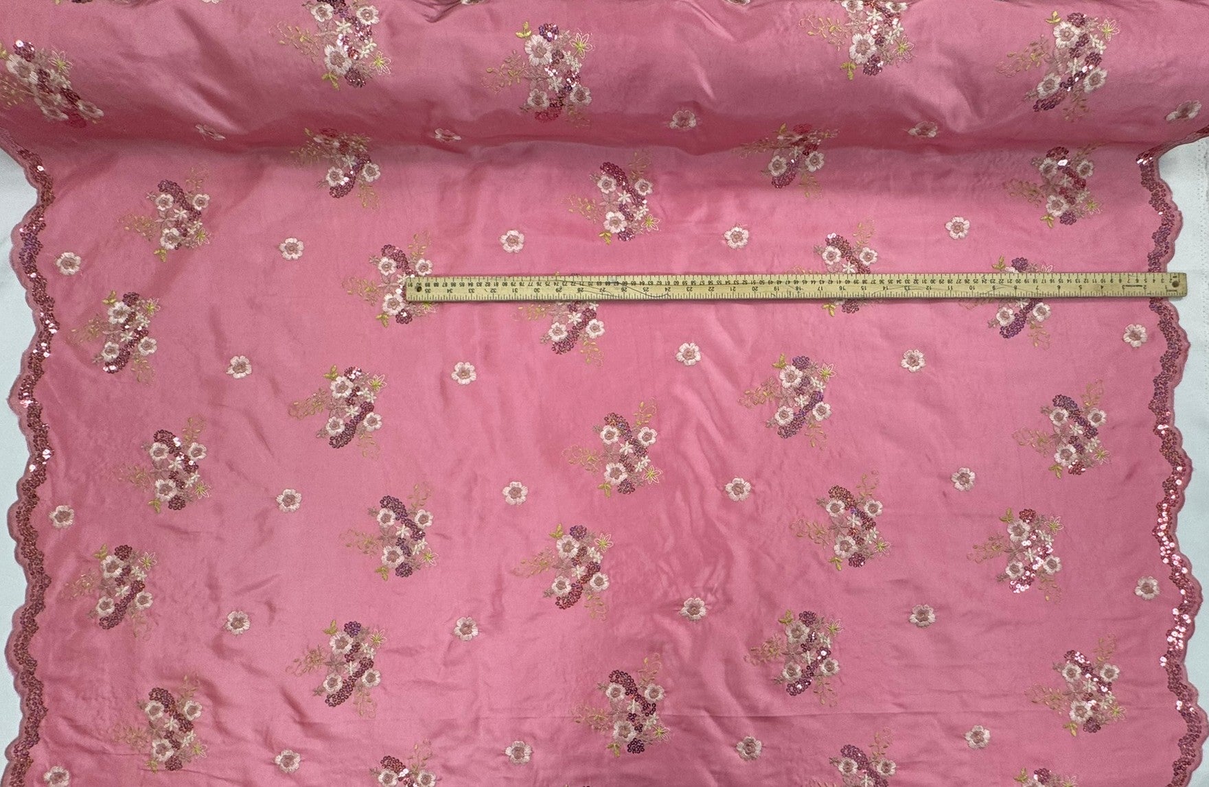 ML152 TAFFETA EMBROIDERY LACE WITH SEQUINS