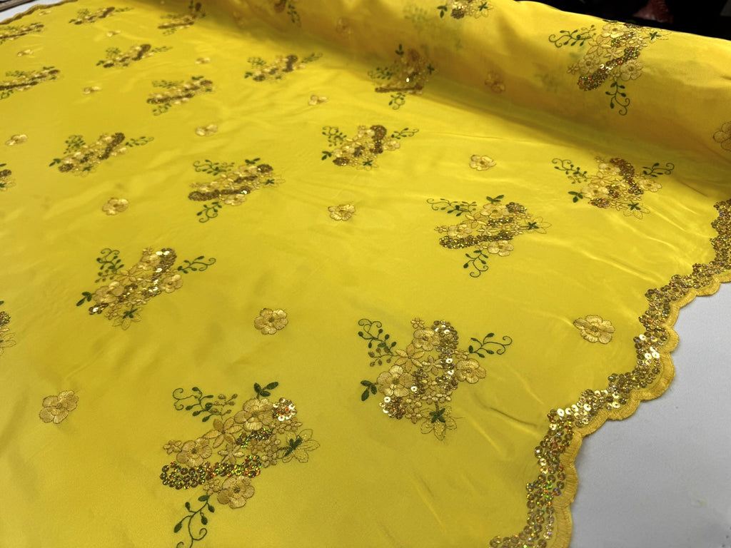 ML152 TAFFETA EMBROIDERY LACE WITH SEQUINS