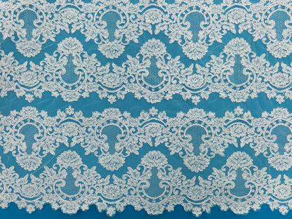 ML133 WHITE Corded Alencon Lace Trim