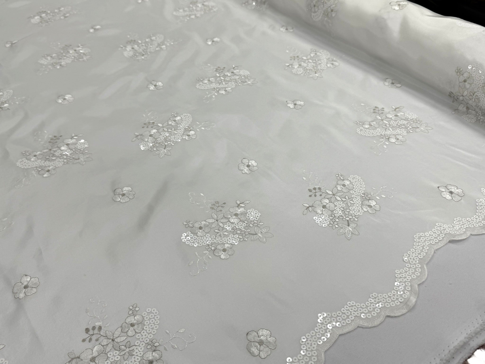 ML152 TAFFETA EMBROIDERY LACE WITH SEQUINS