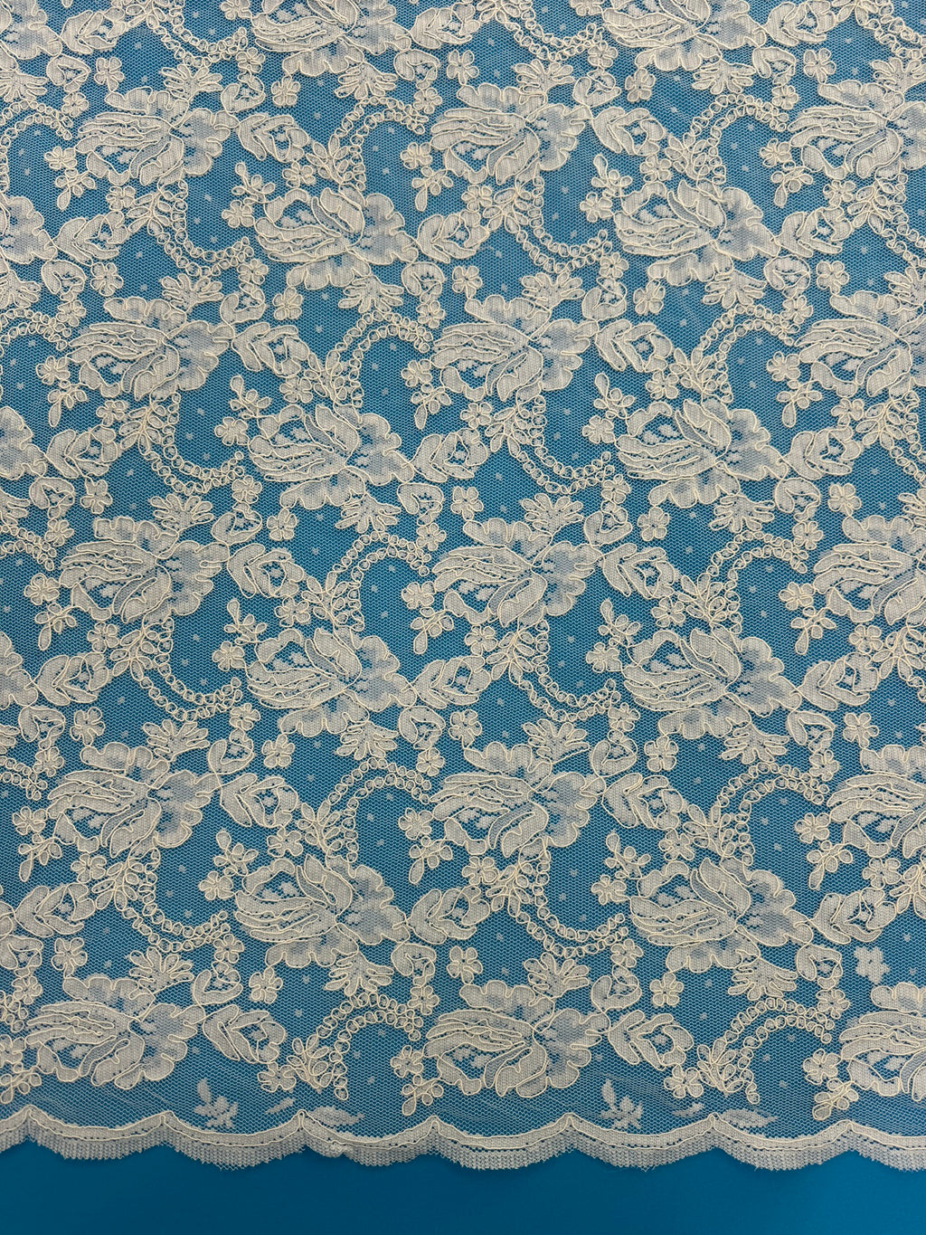 ML137 IVORY Corded Alencon Lace