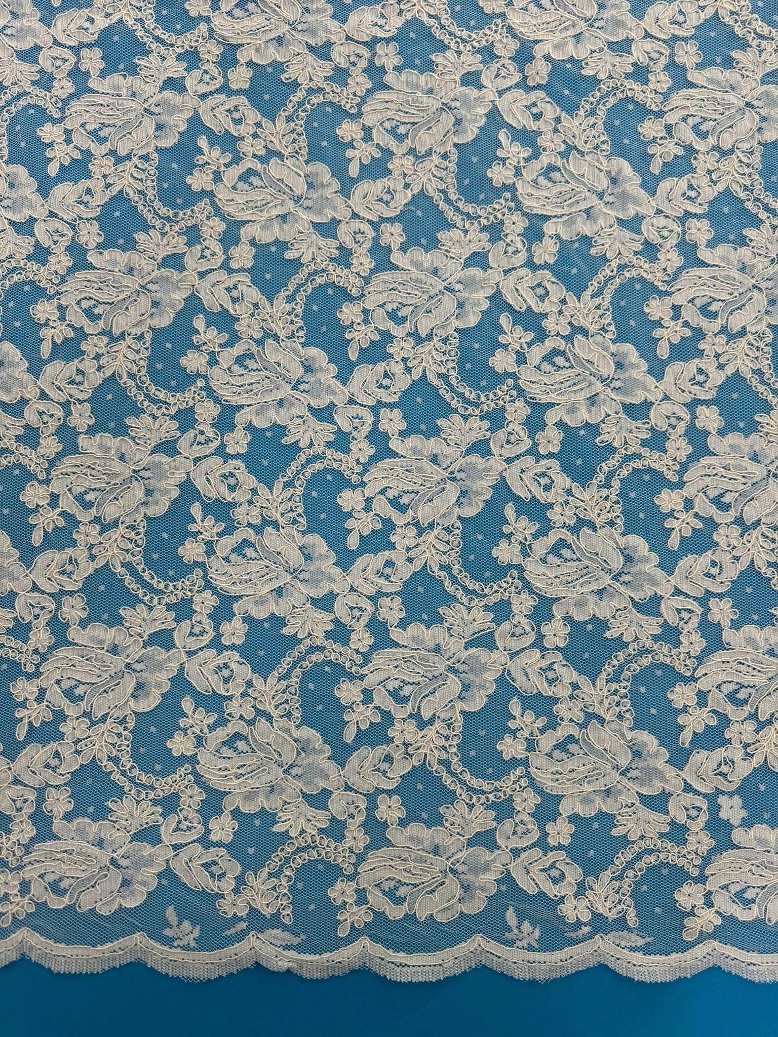 ML137 IVORY Corded Alencon Lace