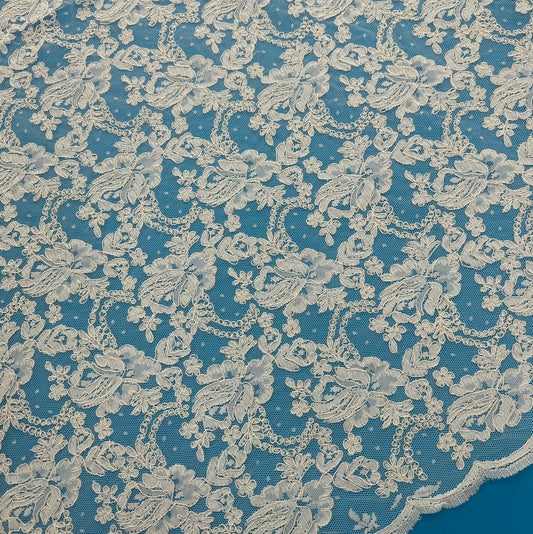 ML137 IVORY Corded Alencon Lace