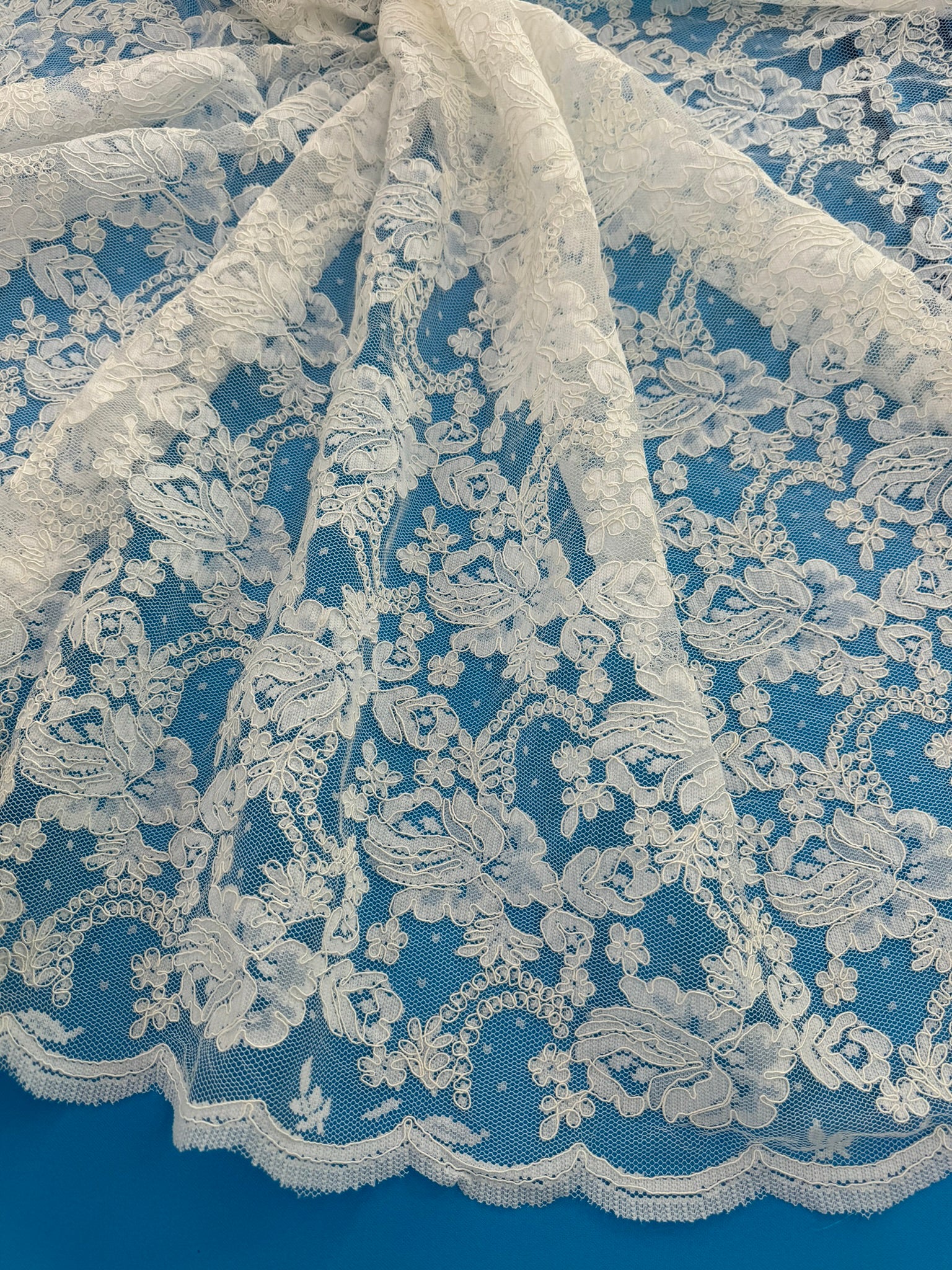 ML137 IVORY Corded Alencon Lace