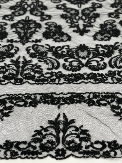 ML131 BLACK Corded Alencon Lace