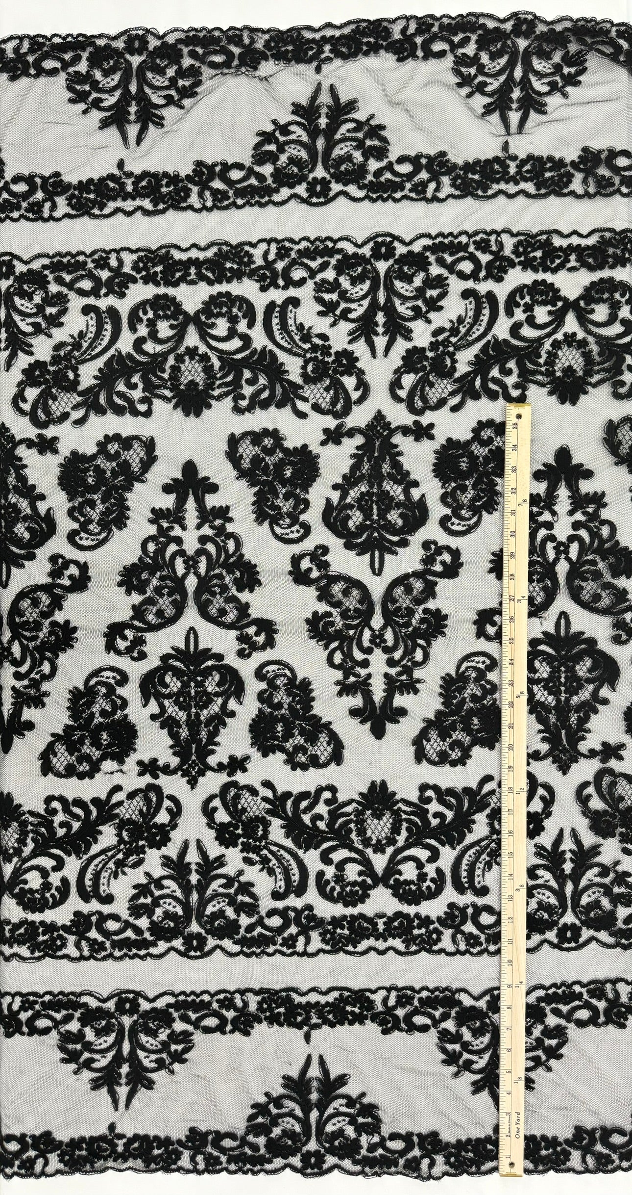 ML131 BLACK Corded Alencon Lace