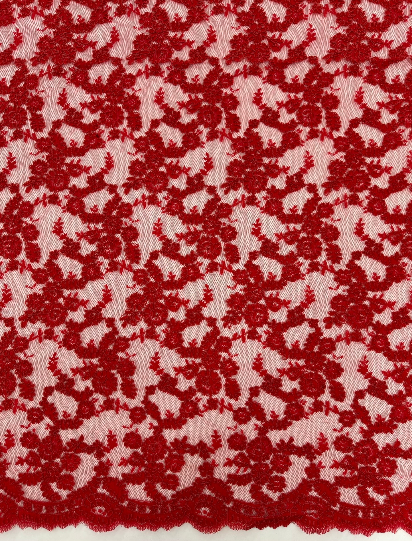 ML140 RED Corded Alencon Lace