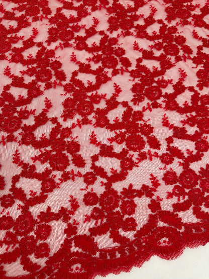 ML140 RED Corded Alencon Lace